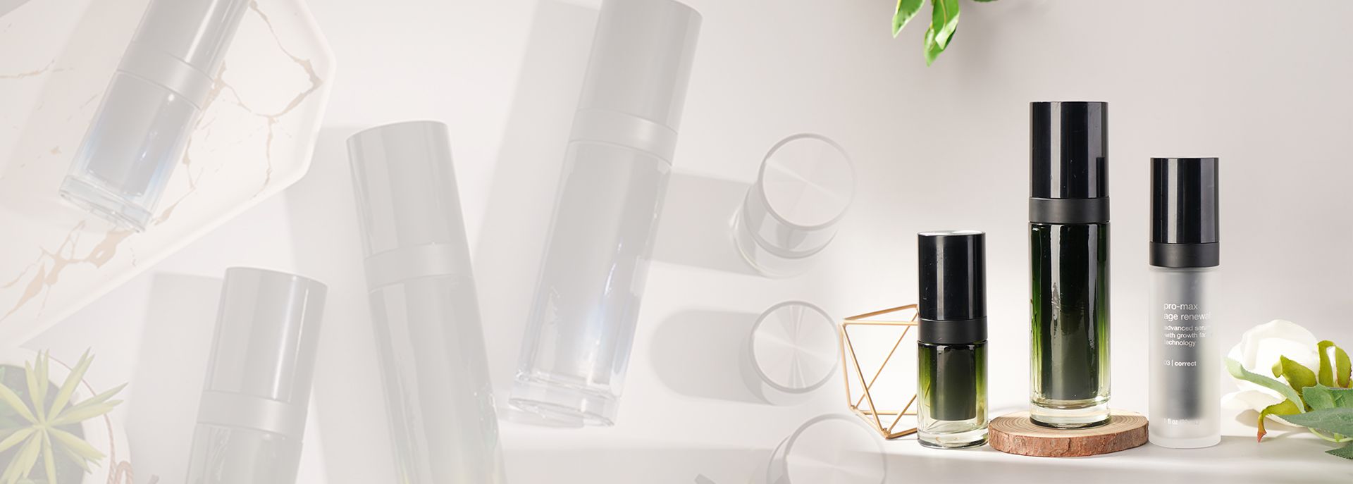 Our customization service involves design, materials selection, surface treatment, mold fabrication and final testing for cosmetic & skincare packaging