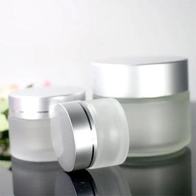 Frosted Glass Cream Jar
