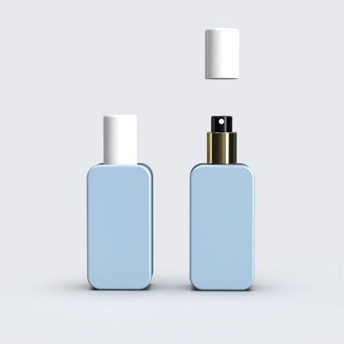Blue Square Glass Bottle