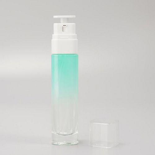 Square Glass Pump Bottle with Dip Tube