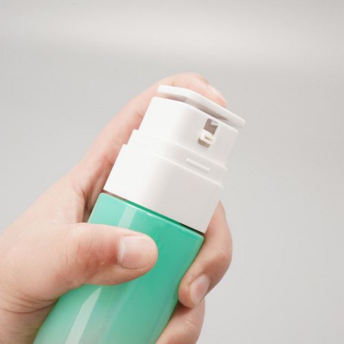 Square Glass Pump Bottle with Dip Tube