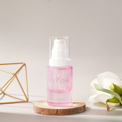 Pink Glass Bottle with Clear Cap