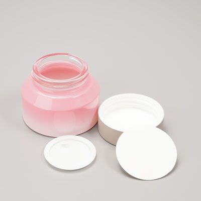 Pink Glass Cream Jar