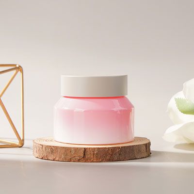 Pink Glass Cream Jar