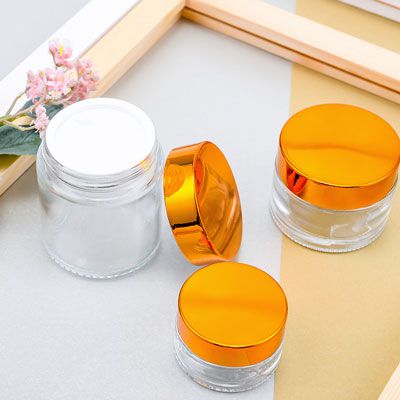 Frosted Glass Cream Jar