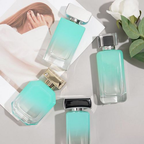 Blue & Green Rectangle Perfume Bottle